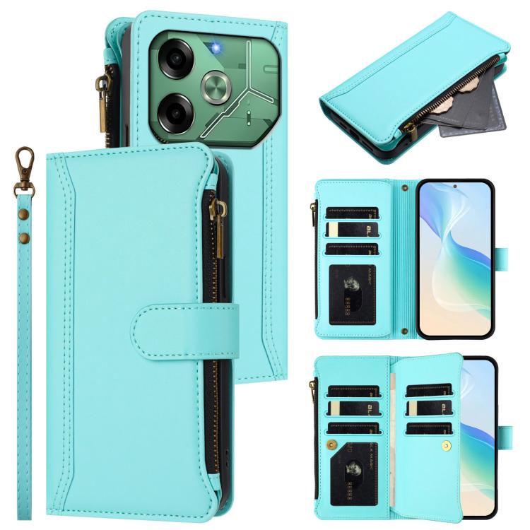 Magnetic Closure 9 Card Slots Zipper Leather Case with Hand Strap, For Tecno Pova 6 Neo, For Tecno Pova 6 4G, For Tecno Pova 6 5G / 6 Pro 5G, For Tecno Camon 30 Pro 5G, For Tecno Camon 30 Premier, For Tecno Camon 30 4G / 5G, For Tecno Spark 20 Pro+ 4G ...