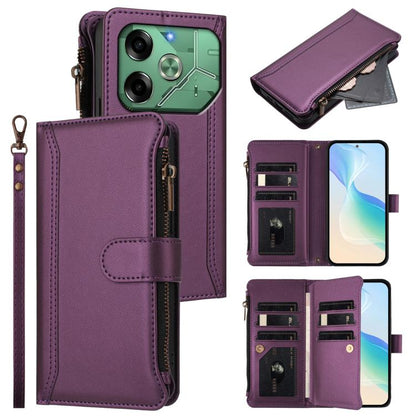 Magnetic Closure 9 Card Slots Zipper Leather Case with Hand Strap, For Tecno Pova 6 Neo, For Tecno Pova 6 4G, For Tecno Pova 6 5G / 6 Pro 5G, For Tecno Camon 30 Pro 5G, For Tecno Camon 30 Premier, For Tecno Camon 30 4G / 5G, For Tecno Spark 20 Pro+ 4G ...