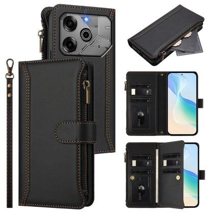 Magnetic Closure 9 Card Slots Zipper Leather Case with Hand Strap, For Tecno Pova 6 Neo, For Tecno Pova 6 4G, For Tecno Pova 6 5G / 6 Pro 5G, For Tecno Camon 30 Pro 5G, For Tecno Camon 30 Premier, For Tecno Camon 30 4G / 5G, For Tecno Spark 20 Pro+ 4G ...