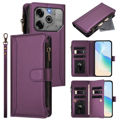Magnetic Closure 9 Card Slots Zipper Leather Case with Hand Strap, For Tecno Pova 6 Neo, For Tecno Pova 6 4G, For Tecno Pova 6 5G / 6 Pro 5G, For Tecno Camon 30 Pro 5G, For Tecno Camon 30 Premier, For Tecno Camon 30 4G / 5G, For Tecno Spark 20 Pro+ 4G ...