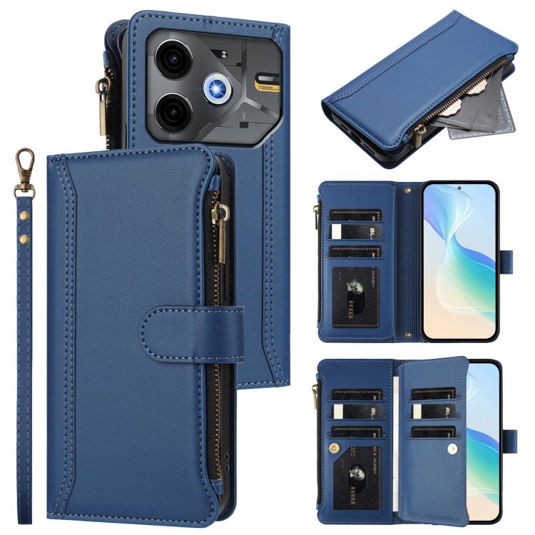 Magnetic Closure 9 Card Slots Zipper Leather Case with Hand Strap, For Tecno Pova 6 Neo, For Tecno Pova 6 4G, For Tecno Pova 6 5G / 6 Pro 5G, For Tecno Camon 30 Pro 5G, For Tecno Camon 30 Premier, For Tecno Camon 30 4G / 5G, For Tecno Spark 20 Pro+ 4G ...
