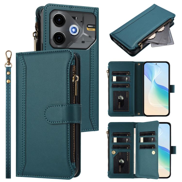 Magnetic Closure 9 Card Slots Zipper Leather Case with Hand Strap, For Tecno Pova 6 Neo, For Tecno Pova 6 4G, For Tecno Pova 6 5G / 6 Pro 5G, For Tecno Camon 30 Pro 5G, For Tecno Camon 30 Premier, For Tecno Camon 30 4G / 5G, For Tecno Spark 20 Pro+ 4G ...