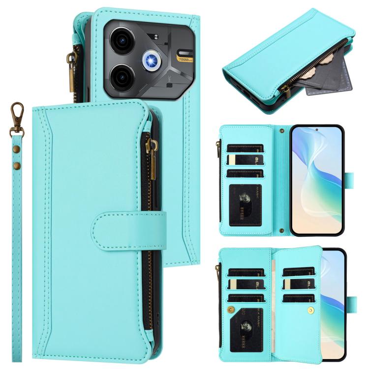 Magnetic Closure 9 Card Slots Zipper Leather Case with Hand Strap, For Tecno Pova 6 Neo, For Tecno Pova 6 4G, For Tecno Pova 6 5G / 6 Pro 5G, For Tecno Camon 30 Pro 5G, For Tecno Camon 30 Premier, For Tecno Camon 30 4G / 5G, For Tecno Spark 20 Pro+ 4G ...