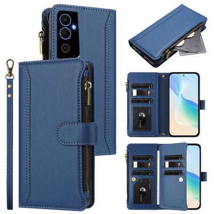 Magnetic Closure 9 Card Slots Zipper Leather Case with Hand Strap, For Tecno Spark 10C / Spark 10 4G, For Tecno Spark 10 Pro 4G, For Tecno Camon 19 / 19 Pro 5G, For Tecno Pova 4 Pro, For Tecno Pova 4, For Tecno Pova Neo 2                               ...