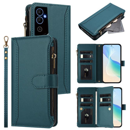 Magnetic Closure 9 Card Slots Zipper Leather Case with Hand Strap, For Tecno Spark 10C / Spark 10 4G, For Tecno Spark 10 Pro 4G, For Tecno Camon 19 / 19 Pro 5G, For Tecno Pova 4 Pro, For Tecno Pova 4, For Tecno Pova Neo 2                               ...