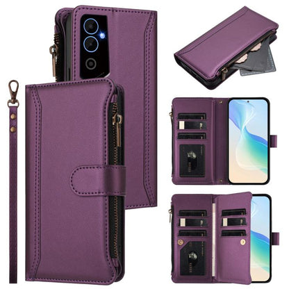 Magnetic Closure 9 Card Slots Zipper Leather Case with Hand Strap, For Tecno Spark 10C / Spark 10 4G, For Tecno Spark 10 Pro 4G, For Tecno Camon 19 / 19 Pro 5G, For Tecno Pova 4 Pro, For Tecno Pova 4, For Tecno Pova Neo 2                               ...