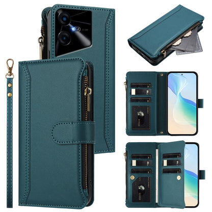 Magnetic Closure 9 Card Slots Zipper Leather Case with Hand Strap, For Tecno Pova 6 Neo, For Tecno Pova 6 4G, For Tecno Pova 6 5G / 6 Pro 5G, For Tecno Camon 30 Pro 5G, For Tecno Camon 30 Premier, For Tecno Camon 30 4G / 5G, For Tecno Spark 20 Pro+ 4G ...
