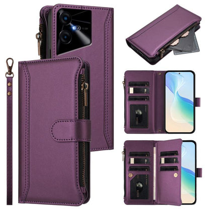 Magnetic Closure 9 Card Slots Zipper Leather Case with Hand Strap, For Tecno Pova 6 Neo, For Tecno Pova 6 4G, For Tecno Pova 6 5G / 6 Pro 5G, For Tecno Camon 30 Pro 5G, For Tecno Camon 30 Premier, For Tecno Camon 30 4G / 5G, For Tecno Spark 20 Pro+ 4G ...