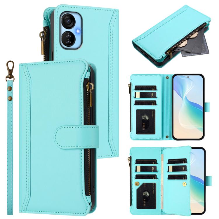 Magnetic Closure 9 Card Slots Zipper Leather Case with Hand Strap, For Tecno Spark 10C / Spark 10 4G, For Tecno Spark 10 Pro 4G, For Tecno Camon 19 / 19 Pro 5G, For Tecno Pova 4 Pro, For Tecno Pova 4, For Tecno Pova Neo 2                               ...