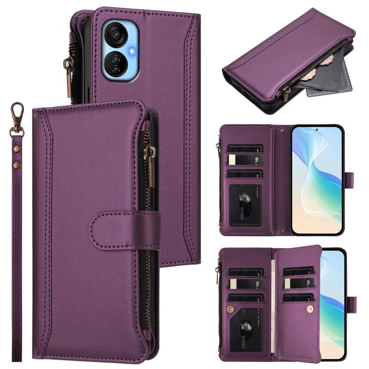 Magnetic Closure 9 Card Slots Zipper Leather Case with Hand Strap, For Tecno Spark 10C / Spark 10 4G, For Tecno Spark 10 Pro 4G, For Tecno Camon 19 / 19 Pro 5G, For Tecno Pova 4 Pro, For Tecno Pova 4, For Tecno Pova Neo 2                               ...