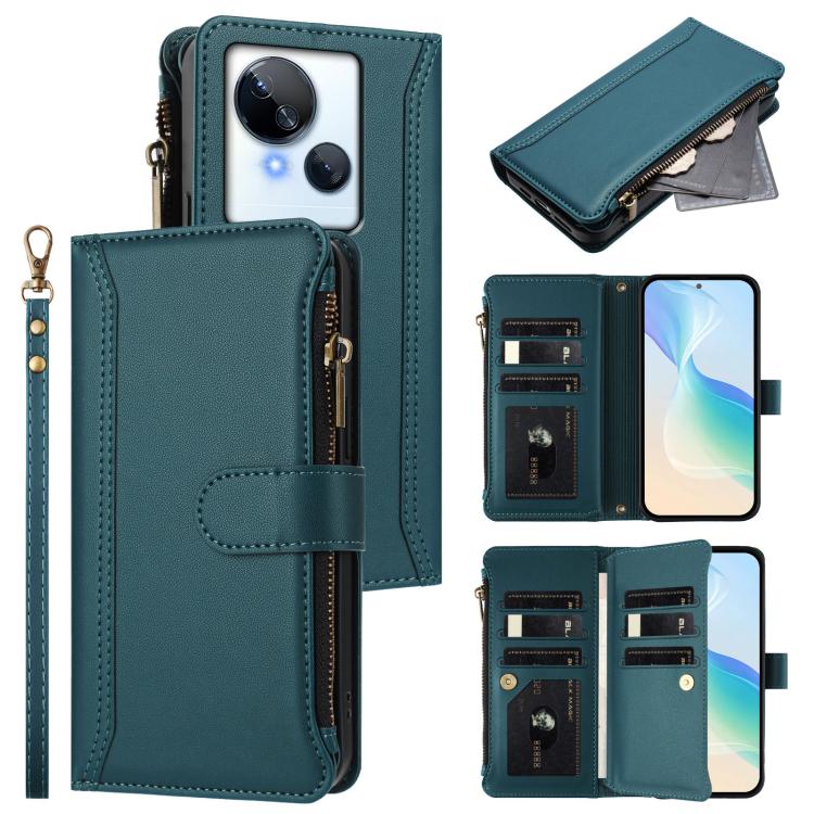 Magnetic Closure 9 Card Slots Zipper Leather Case with Hand Strap, For Tecno Pova 6 Neo, For Tecno Pova 6 4G, For Tecno Pova 6 5G / 6 Pro 5G, For Tecno Camon 30 Pro 5G, For Tecno Camon 30 Premier, For Tecno Camon 30 4G / 5G, For Tecno Spark 20 Pro+ 4G ...