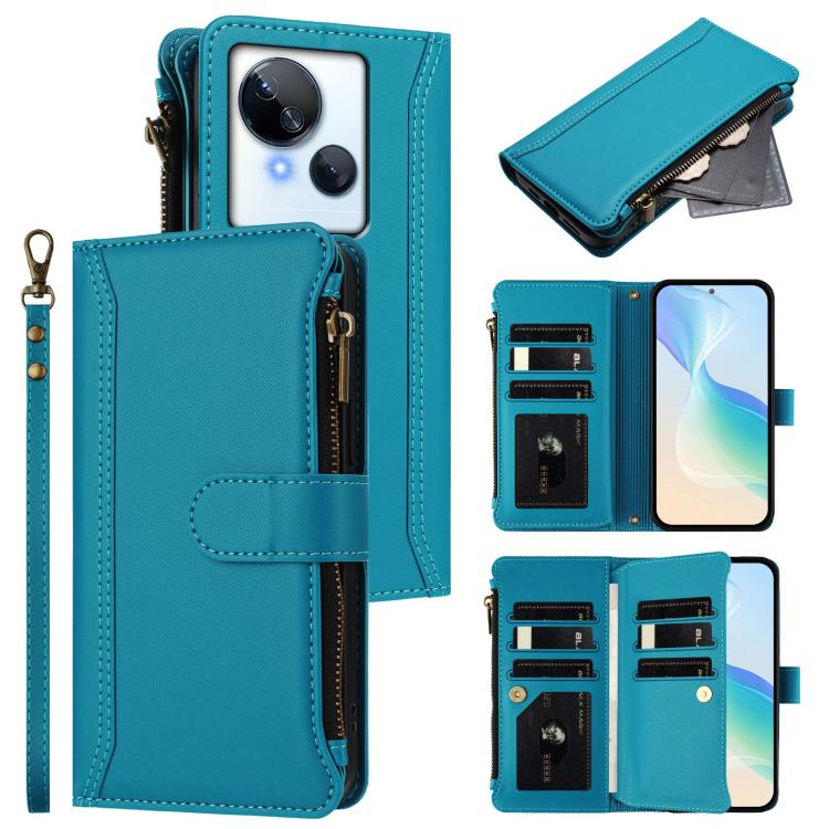 Magnetic Closure 9 Card Slots Zipper Leather Case with Hand Strap, For Tecno Pova 6 Neo, For Tecno Pova 6 4G, For Tecno Pova 6 5G / 6 Pro 5G, For Tecno Camon 30 Pro 5G, For Tecno Camon 30 Premier, For Tecno Camon 30 4G / 5G, For Tecno Spark 20 Pro+ 4G ...
