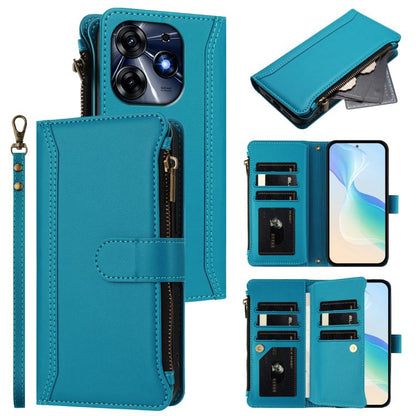 Magnetic Closure 9 Card Slots Zipper Leather Case with Hand Strap, For Tecno Spark 10C / Spark 10 4G, For Tecno Spark 10 Pro 4G, For Tecno Camon 19 / 19 Pro 5G, For Tecno Pova 4 Pro, For Tecno Pova 4, For Tecno Pova Neo 2                               ...