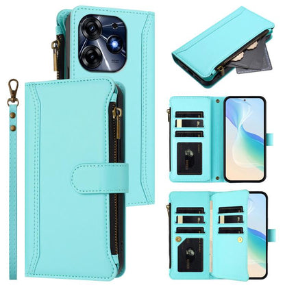 Magnetic Closure 9 Card Slots Zipper Leather Case with Hand Strap, For Tecno Spark 10C / Spark 10 4G, For Tecno Spark 10 Pro 4G, For Tecno Camon 19 / 19 Pro 5G, For Tecno Pova 4 Pro, For Tecno Pova 4, For Tecno Pova Neo 2                               ...