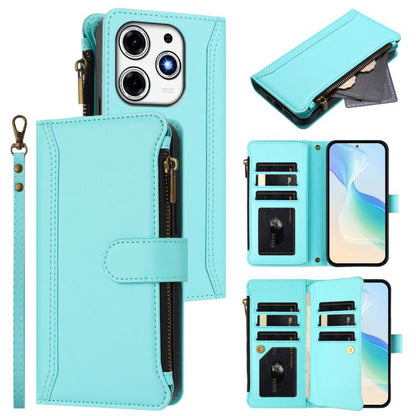 Magnetic Closure 9 Card Slots Zipper Leather Case with Hand Strap, For Tecno Camon 50 Pro 4G, For Tecno Camon 50 4G / CN5, For Tecno Spark Slim 5G, For Tecno Spark Go 1 / 1S / Pop 9, For Tecno Camon 40 Pro 4G Global, For Tecno Camon 40 4G              ...