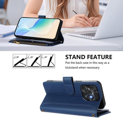 Magnetic Closure 9 Card Slots Zipper Leather Case with Hand Strap, For Tecno Spark 10C / Spark 10 4G, For Tecno Spark 10 Pro 4G, For Tecno Camon 19 / 19 Pro 5G, For Tecno Pova 4 Pro, For Tecno Pova 4, For Tecno Pova Neo 2                               ...