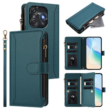 Magnetic Closure 9 Card Slots Zipper Leather Case with Hand Strap, For Tecno Spark 10C / Spark 10 4G, For Tecno Spark 10 Pro 4G, For Tecno Camon 19 / 19 Pro 5G, For Tecno Pova 4 Pro, For Tecno Pova 4, For Tecno Pova Neo 2                               ...