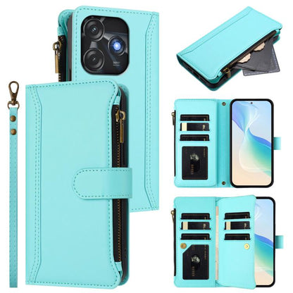 Magnetic Closure 9 Card Slots Zipper Leather Case with Hand Strap, For Tecno Spark 10C / Spark 10 4G, For Tecno Spark 10 Pro 4G, For Tecno Camon 19 / 19 Pro 5G, For Tecno Pova 4 Pro, For Tecno Pova 4, For Tecno Pova Neo 2                               ...