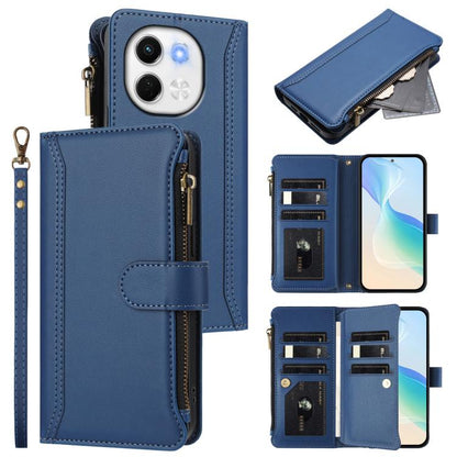 Magnetic Closure 9 Card Slots Zipper Leather Case with Hand Strap, For Tecno Camon 50 Pro 4G, For Tecno Camon 50 4G / CN5, For Tecno Spark Slim 5G, For Tecno Spark Go 1 / 1S / Pop 9, For Tecno Camon 40 Pro 4G Global, For Tecno Camon 40 4G              ...