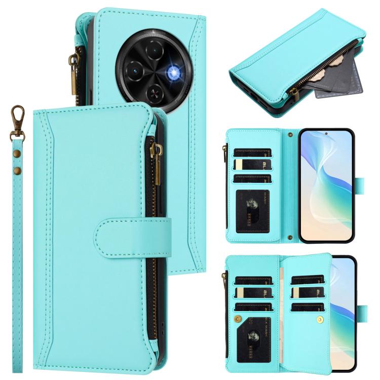Magnetic Closure 9 Card Slots Zipper Leather Case with Hand Strap, For Tecno Camon 50 Pro 4G, For Tecno Camon 50 4G / CN5, For Tecno Spark Slim 5G, For Tecno Spark Go 1 / 1S / Pop 9, For Tecno Camon 40 Pro 4G Global, For Tecno Camon 40 4G              ...