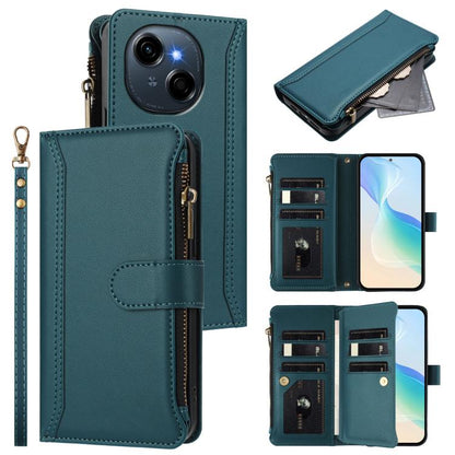 Magnetic Closure 9 Card Slots Zipper Leather Case with Hand Strap, For Tecno Camon 50 Pro 4G, For Tecno Camon 50 4G / CN5, For Tecno Spark Slim 5G, For Tecno Spark Go 1 / 1S / Pop 9, For Tecno Camon 40 Pro 4G Global, For Tecno Camon 40 4G              ...