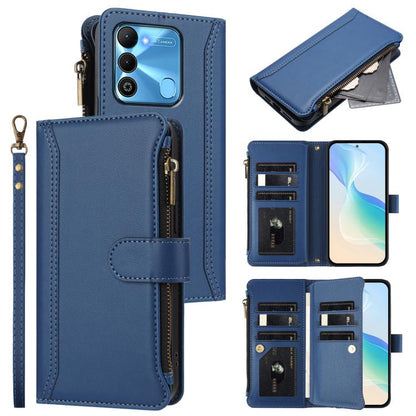 Magnetic Closure 9 Card Slots Zipper Leather Case with Hand Strap, For Tecno Spark 10C / Spark 10 4G, For Tecno Spark 10 Pro 4G, For Tecno Camon 19 / 19 Pro 5G, For Tecno Pova 4 Pro, For Tecno Pova 4, For Tecno Pova Neo 2                               ...