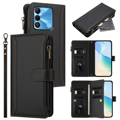Magnetic Closure 9 Card Slots Zipper Leather Case with Hand Strap, For Tecno Spark 10C / Spark 10 4G, For Tecno Spark 10 Pro 4G, For Tecno Camon 19 / 19 Pro 5G, For Tecno Pova 4 Pro, For Tecno Pova 4, For Tecno Pova Neo 2                               ...