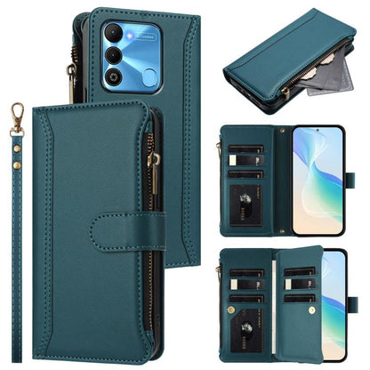 Magnetic Closure 9 Card Slots Zipper Leather Case with Hand Strap, For Tecno Spark 10C / Spark 10 4G, For Tecno Spark 10 Pro 4G, For Tecno Camon 19 / 19 Pro 5G, For Tecno Pova 4 Pro, For Tecno Pova 4, For Tecno Pova Neo 2                               ...