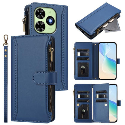 Magnetic Closure 9 Card Slots Zipper Leather Case with Hand Strap, For Tecno Pova 6 Neo, For Tecno Pova 6 4G, For Tecno Pova 6 5G / 6 Pro 5G, For Tecno Camon 30 Pro 5G, For Tecno Camon 30 Premier, For Tecno Camon 30 4G / 5G, For Tecno Spark 20 Pro+ 4G ...