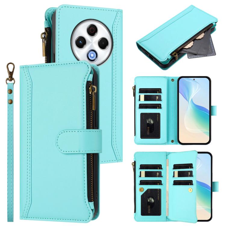 Magnetic Closure 9 Card Slots Zipper Leather Case with Hand Strap, For Tecno Camon 50 Pro 4G, For Tecno Camon 50 4G / CN5, For Tecno Spark Slim 5G, For Tecno Spark Go 1 / 1S / Pop 9, For Tecno Camon 40 Pro 4G Global, For Tecno Camon 40 4G              ...