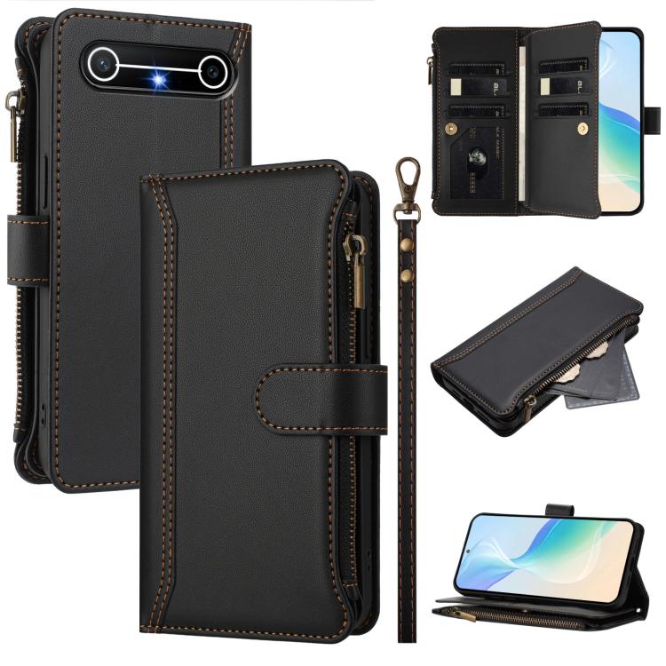 Magnetic Closure 9 Card Slots Zipper Leather Case with Hand Strap, For Tecno Camon 50 Pro 4G, For Tecno Camon 50 4G / CN5, For Tecno Spark Slim 5G, For Tecno Spark Go 1 / 1S / Pop 9, For Tecno Camon 40 Pro 4G Global, For Tecno Camon 40 4G              ...