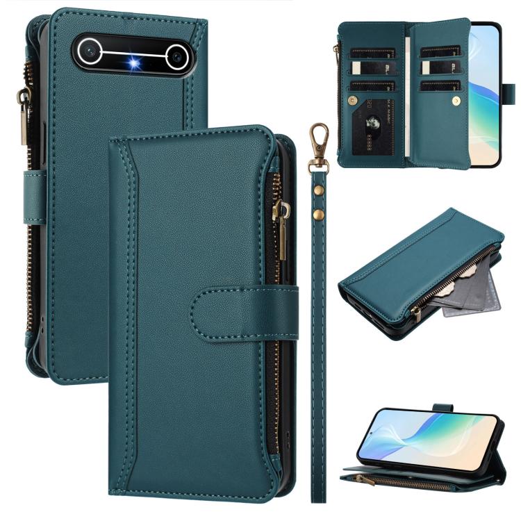 Magnetic Closure 9 Card Slots Zipper Leather Case with Hand Strap, For Tecno Camon 50 Pro 4G, For Tecno Camon 50 4G / CN5, For Tecno Spark Slim 5G, For Tecno Spark Go 1 / 1S / Pop 9, For Tecno Camon 40 Pro 4G Global, For Tecno Camon 40 4G              ...