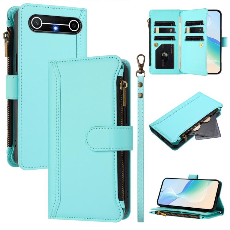 Magnetic Closure 9 Card Slots Zipper Leather Case with Hand Strap, For Tecno Camon 50 Pro 4G, For Tecno Camon 50 4G / CN5, For Tecno Spark Slim 5G, For Tecno Spark Go 1 / 1S / Pop 9, For Tecno Camon 40 Pro 4G Global, For Tecno Camon 40 4G              ...