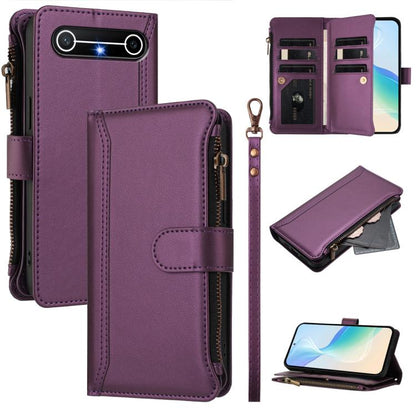 Magnetic Closure 9 Card Slots Zipper Leather Case with Hand Strap, For Tecno Camon 50 Pro 4G, For Tecno Camon 50 4G / CN5, For Tecno Spark Slim 5G, For Tecno Spark Go 1 / 1S / Pop 9, For Tecno Camon 40 Pro 4G Global, For Tecno Camon 40 4G              ...