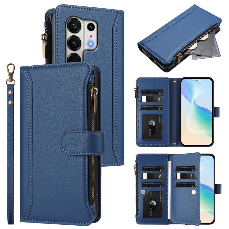 Magnetic Closure 9 Card Slots Zipper Leather Case with Hand Strap, For Tecno Camon 50 Pro 4G, For Tecno Camon 50 4G / CN5, For Tecno Spark Slim 5G, For Tecno Spark Go 1 / 1S / Pop 9, For Tecno Camon 40 Pro 4G Global, For Tecno Camon 40 4G              ...
