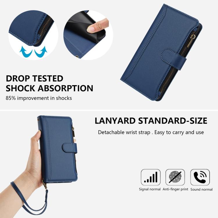 Magnetic Closure 9 Card Slots Zipper Leather Case with Hand Strap, For Tecno Camon 50 Pro 4G, For Tecno Camon 50 4G / CN5, For Tecno Spark Slim 5G, For Tecno Spark Go 1 / 1S / Pop 9, For Tecno Camon 40 Pro 4G Global, For Tecno Camon 40 4G              ...