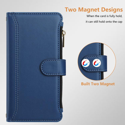 Magnetic Closure 9 Card Slots Zipper Leather Case with Hand Strap, For Tecno Camon 50 Pro 4G, For Tecno Camon 50 4G / CN5, For Tecno Spark Slim 5G, For Tecno Spark Go 1 / 1S / Pop 9, For Tecno Camon 40 Pro 4G Global, For Tecno Camon 40 4G              ...