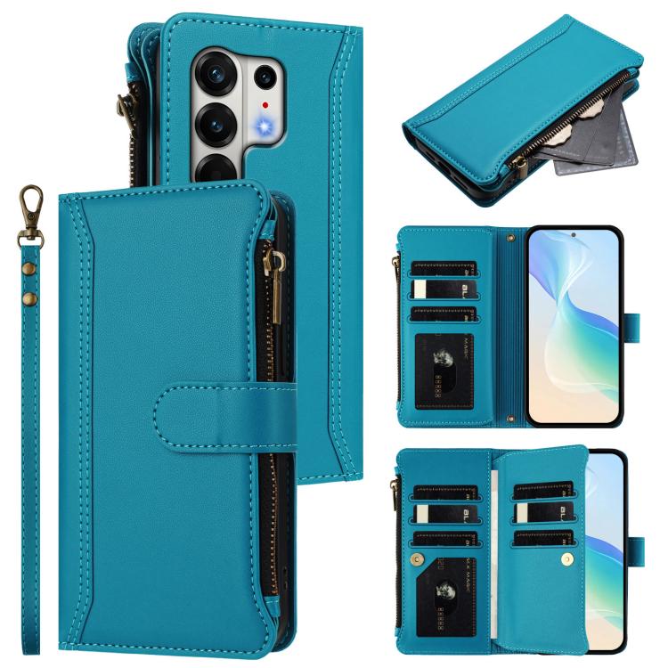 Magnetic Closure 9 Card Slots Zipper Leather Case with Hand Strap, For Tecno Camon 50 Pro 4G, For Tecno Camon 50 4G / CN5, For Tecno Spark Slim 5G, For Tecno Spark Go 1 / 1S / Pop 9, For Tecno Camon 40 Pro 4G Global, For Tecno Camon 40 4G              ...