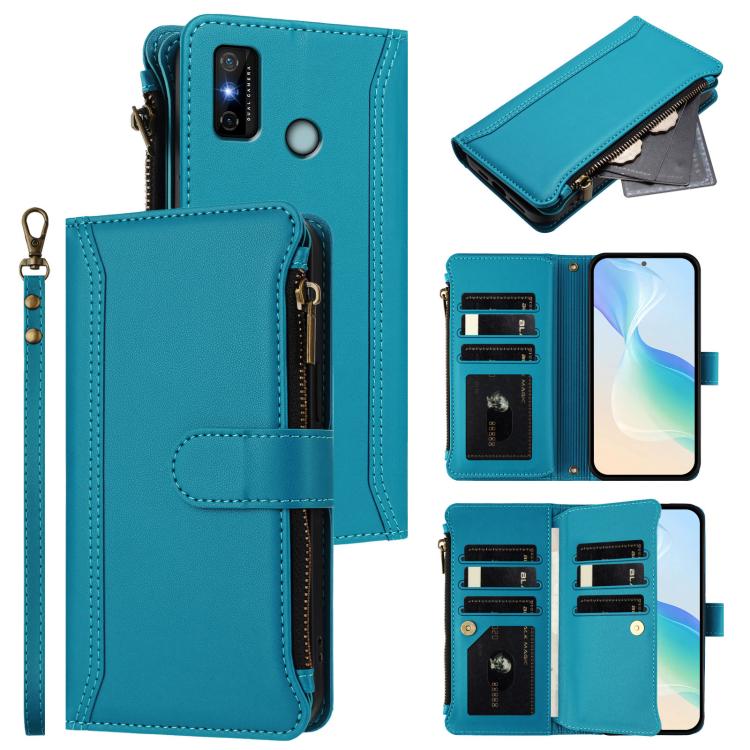 Magnetic Closure 9 Card Slots Zipper Leather Case with Hand Strap, For Tecno Spark 10C / Spark 10 4G, For Tecno Spark 10 Pro 4G, For Tecno Camon 19 / 19 Pro 5G, For Tecno Pova 4 Pro, For Tecno Pova 4, For Tecno Pova Neo 2                               ...