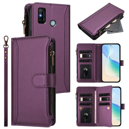 Magnetic Closure 9 Card Slots Zipper Leather Case with Hand Strap, For Tecno Spark 10C / Spark 10 4G, For Tecno Spark 10 Pro 4G, For Tecno Camon 19 / 19 Pro 5G, For Tecno Pova 4 Pro, For Tecno Pova 4, For Tecno Pova Neo 2                               ...