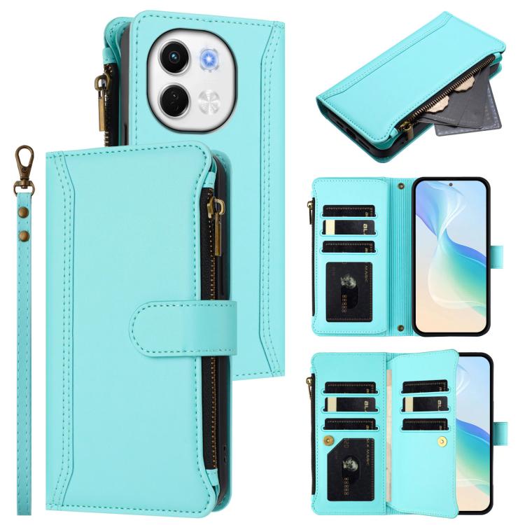 Magnetic Closure 9 Card Slots Zipper Leather Case with Hand Strap, For Tecno Camon 50 Pro 4G, For Tecno Camon 50 4G / CN5, For Tecno Spark Slim 5G, For Tecno Spark Go 1 / 1S / Pop 9, For Tecno Camon 40 Pro 4G Global, For Tecno Camon 40 4G              ...