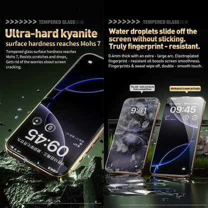 WK WTP-104 Jungle Series Kinkong Kyanite Ultra-hard 9D Curved Privacy Aluminum Glass Film, For iPhone 16 Pro Max, For iPhone 16 Pro, For iPhone 16 Plus / 15 Plus, For iPhone 16 / 15, For iPhone 15 Pro Max, For iPhone 15 Pro