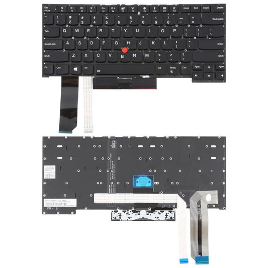 Clavier rétroéclairé version américaine avec dispositif de pointage pour Lenovo Thinkpad E480 E485 E490 E495 E490S L380 L480 L390 L490 R480 R490 T480S T490 T495 01YP360, pour Lenovo Thinkpad E480 E485