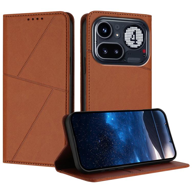 Strong Magnetic Frosted Flip Leather Phone Case, For Nothing Phone 4a Pro, For Nothing Phone 4a, For Nothing Phone 3a, For Nothing Phone 3a Pro, For Nothing Phone 2a, For Nothing Phone 2, For Nothing Phone 1