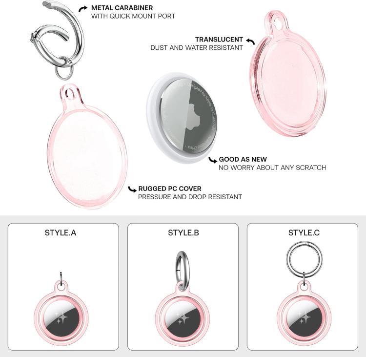 TPU Waterproof Protective Case with Keychain, For AirTag 2nd Gen / AirTag 1st Gen