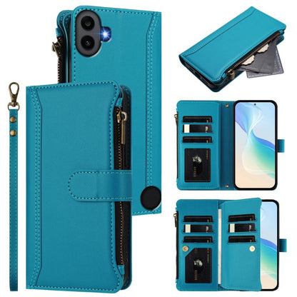 Magnetic Closure 9 Card Slots Zipper Leather Case with Hand Strap, For Nothing Phone 4a Pro, For Nothing Phone 4a, For Nothing Phone 3a, For Nothing Phone 3a Pro, For Nothing CMF Phone 1, For Nothing Phone 2A