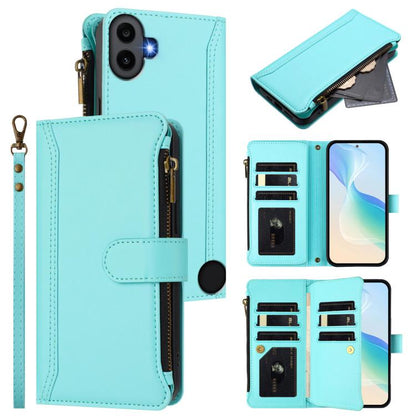 Magnetic Closure 9 Card Slots Zipper Leather Case with Hand Strap, For Nothing Phone 4a Pro, For Nothing Phone 4a, For Nothing Phone 3a, For Nothing Phone 3a Pro, For Nothing CMF Phone 1, For Nothing Phone 2A