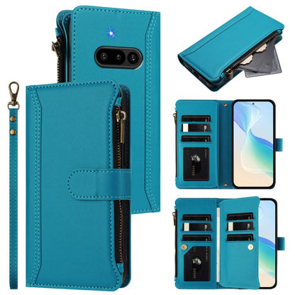 Magnetic Closure 9 Card Slots Zipper Leather Case with Hand Strap, For Nothing Phone 4a Pro, For Nothing Phone 4a, For Nothing Phone 3a, For Nothing Phone 3a Pro, For Nothing CMF Phone 1, For Nothing Phone 2A