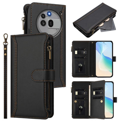 Magnetic Closure 9 Card Slots Zipper Leather Case with Hand Strap, For Nothing Phone 4a Pro, For Nothing Phone 4a, For Nothing Phone 3a, For Nothing Phone 3a Pro, For Nothing CMF Phone 1, For Nothing Phone 2A