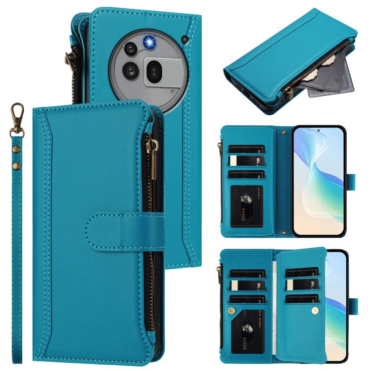 Magnetic Closure 9 Card Slots Zipper Leather Case with Hand Strap, For Nothing Phone 4a Pro, For Nothing Phone 4a, For Nothing Phone 3a, For Nothing Phone 3a Pro, For Nothing CMF Phone 1, For Nothing Phone 2A